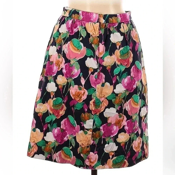 J. Crew | Tulip Floral Print A-Line Gathered Stretch Front Pockets Size Size 2 - Picture 3 of 6